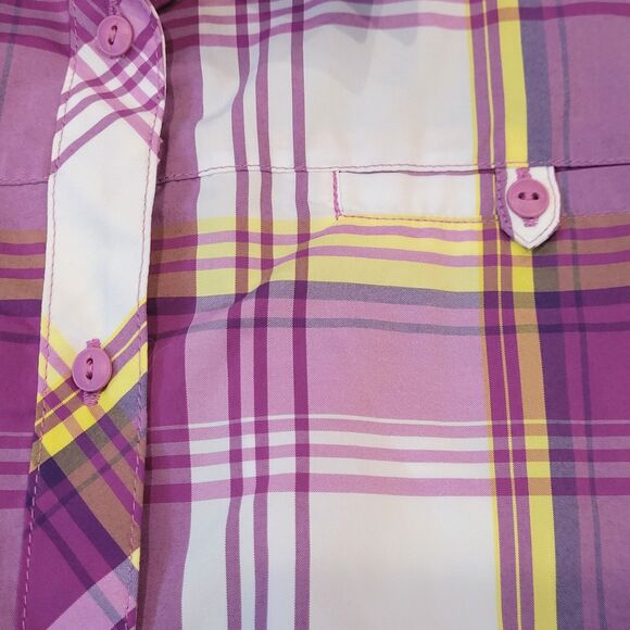 Kuhl Womens Size M Short Sleeve Plaid Shirt Button Up Outdoor Hiking Trail - Picture 2 of 9